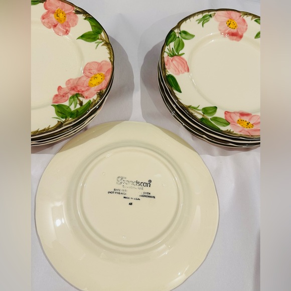 (2) VINTAGE 1941 FRANCISCAN DESERT ROSE PATTERN USA BACKSTAMP 10 5/8" DINN… - Picture 2 of 4